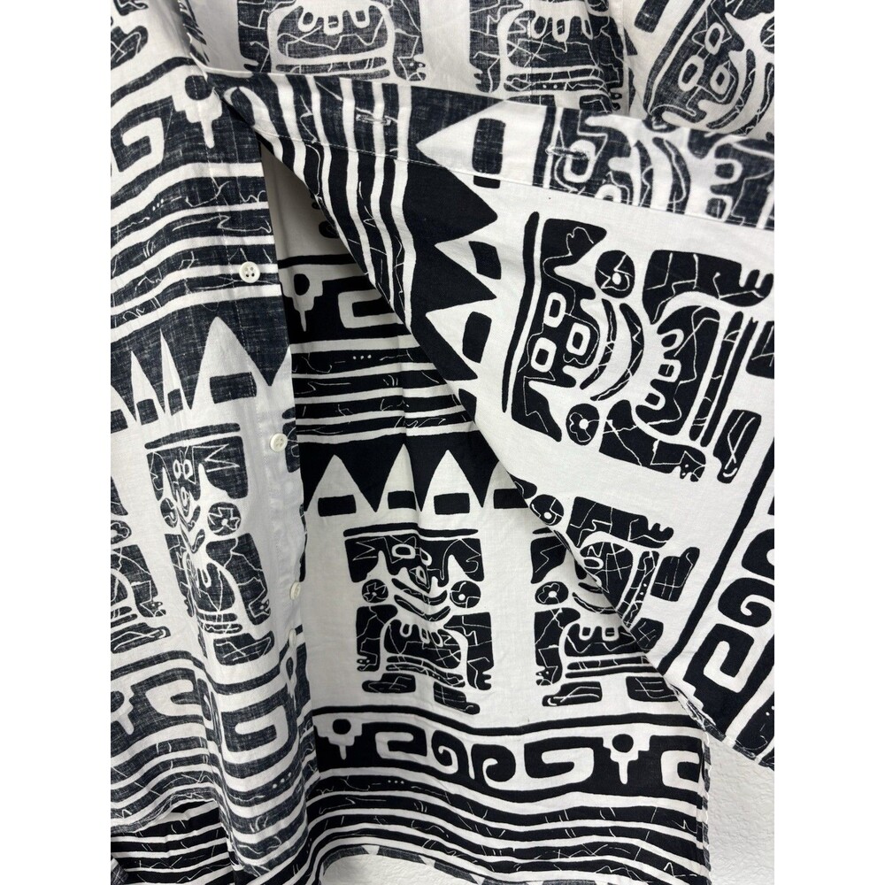 Vintage Men’s Hawaiian Shirt M Reverse Print Inside Out 90s Y2K USA Mervyns Tiki - Picture 4 of 15